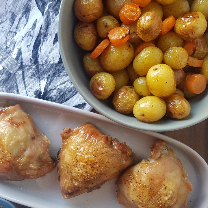 Kylling overlår med ovnbagte kartofler, grøntsager og bearnaise #hashtagmor