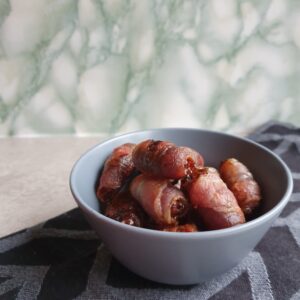 Bacondadler - lækre dadler med bacon.
