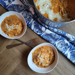 One pot lasagne med grøntsager